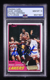 Magic Johnson Signed 1981 Topps #21 (PSA | Autograph Graded PSA 10)