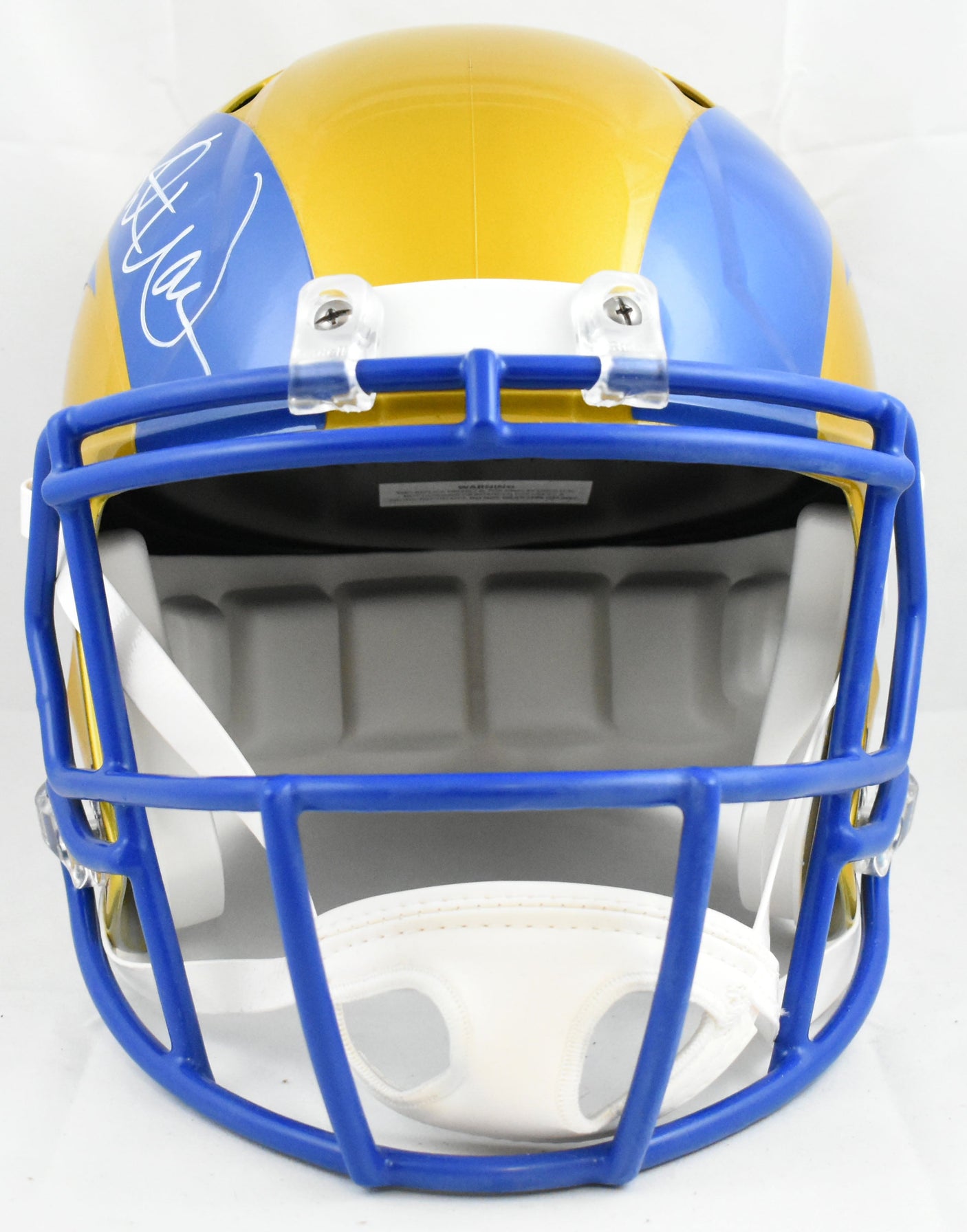 Kurt Warner Autographed Rams F/S Flash Speed Helmet - Beckett W Hologram *White