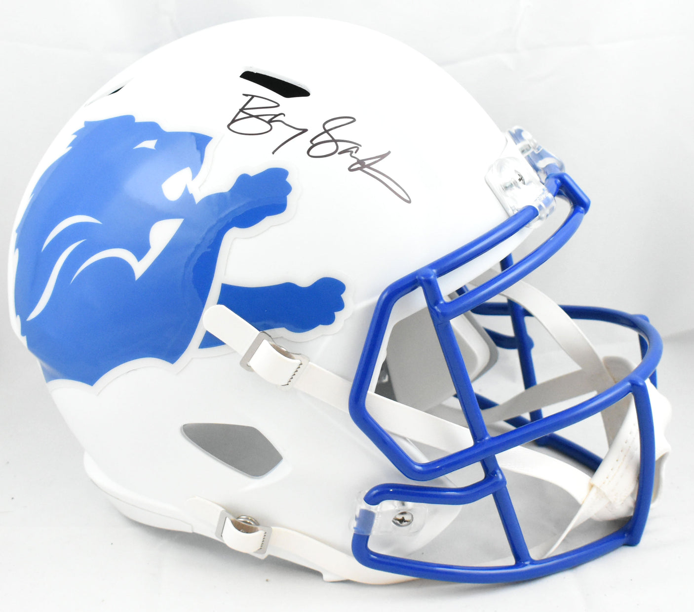 Barry Sanders Autographed Detroit Lions F/S Amp Speed Helmet - JSA *Black