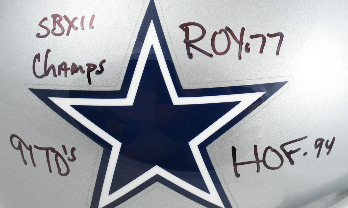 Tony Dorsett Autographed Dallas Cowboys F/S Helmet 5 Stats - JSA W *Black