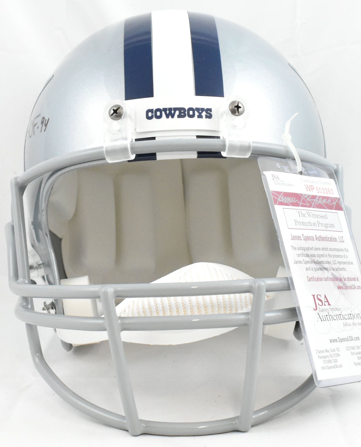 Tony Dorsett Autographed Dallas Cowboys F/S Helmet 5 Stats - JSA W *Black