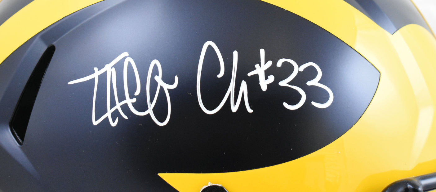 Taco Charlton Autographed Michigan Wolverines F/S Speed Helmet - JSA W *White