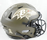 Kyle Hamilton Autographed Ravens F/S Salute Speed Flex Helmet - Beckett W Holo