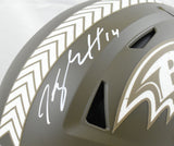 Kyle Hamilton Autographed Ravens F/S Salute Speed Flex Helmet - Beckett W Holo