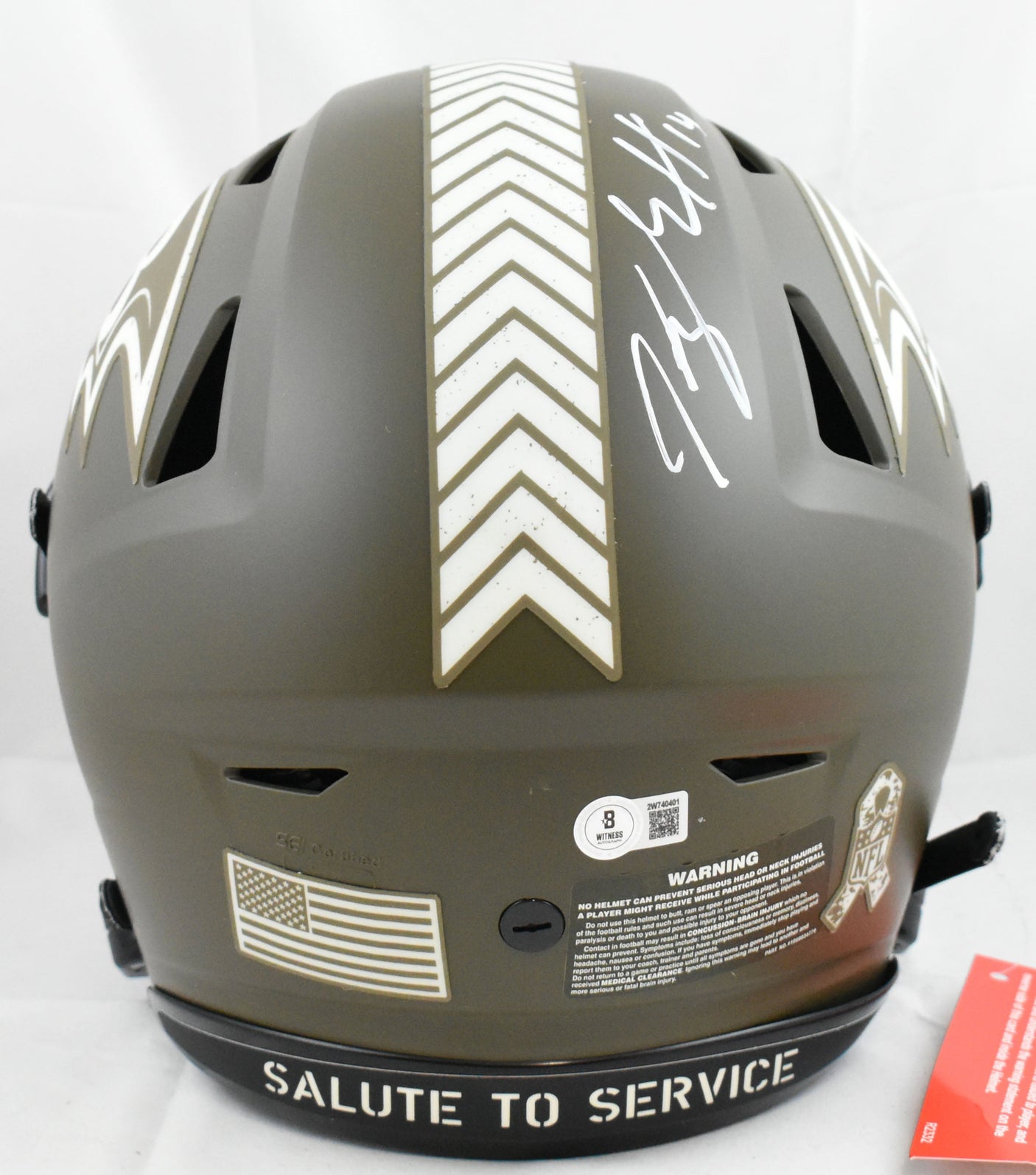 Kyle Hamilton Autographed Ravens F/S Salute Speed Flex Helmet - Beckett W Holo