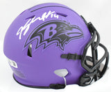 Kyle Hamilton Autographed Ravens Rave Speed Mini Helmet - Beckett W Hologram