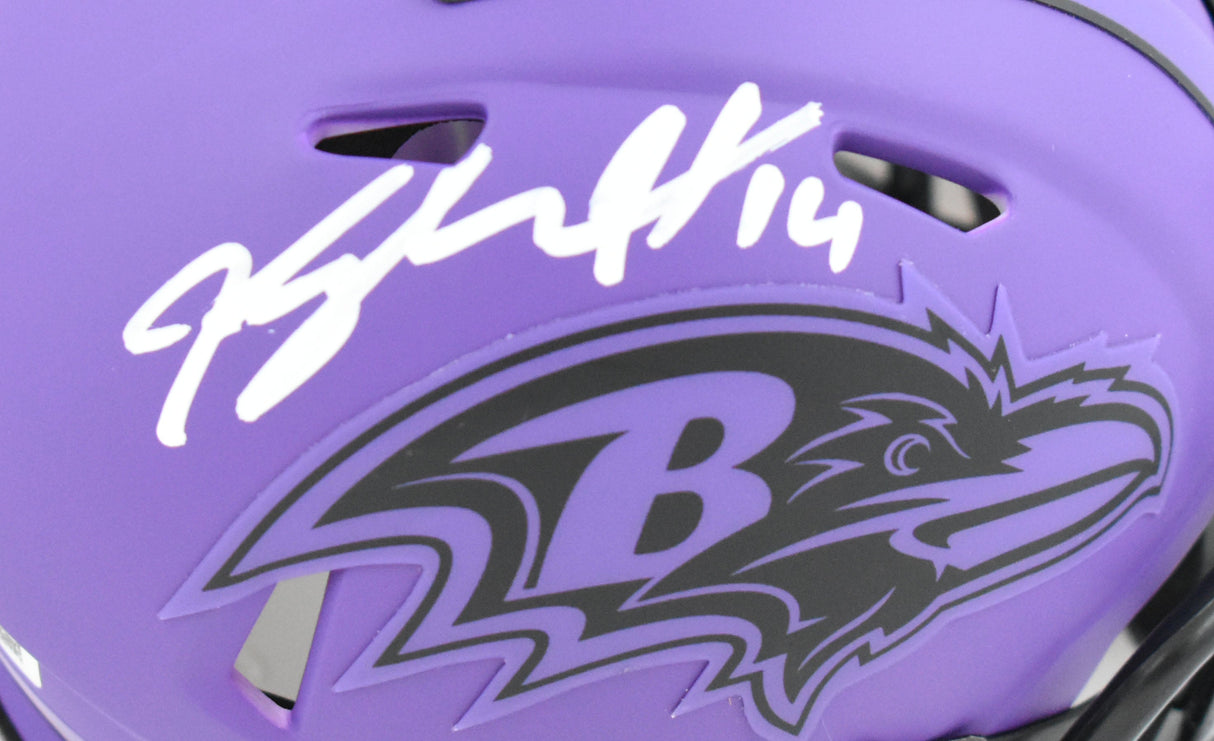 Kyle Hamilton Autographed Ravens Rave Speed Mini Helmet - Beckett W Hologram