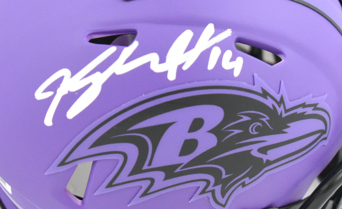 Kyle Hamilton Autographed Ravens Rave Speed Mini Helmet - Beckett W Hologram