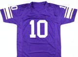 Fran Tarkenton Autographed Purple Pro Style Jersey HOF - Beckett W Hologram