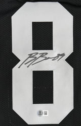 Brock Bowers Autographed Black Pro Style Jersey - Beckett W Hologram *Black