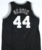 George Gervin Autographed Black Pro Style Jersey w/ Black Name HOF - JSA *Black