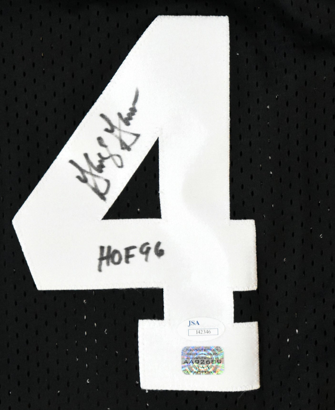 George Gervin Autographed Black Pro Style Jersey w/ Black Name HOF - JSA *Black