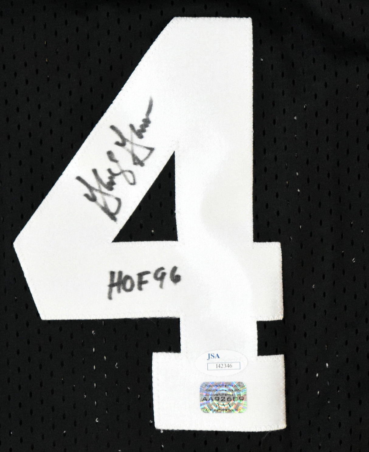 George Gervin Autographed Black Pro Style Jersey w/ Black Name HOF - JSA *Black