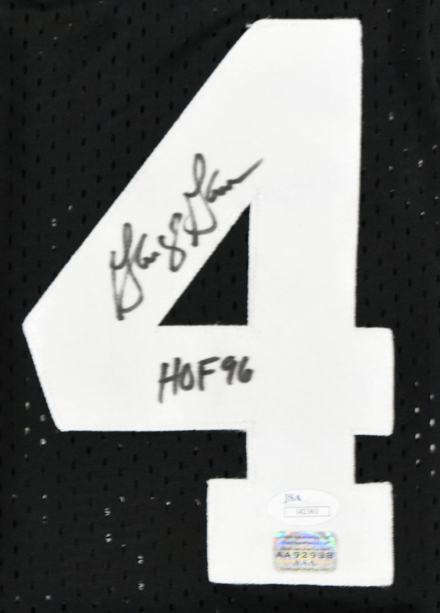 George Gervin Autographed Black Pro Style Jersey w/ HOF - JSA *Black