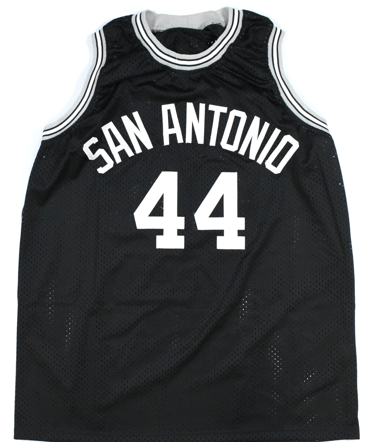 George Gervin Autographed Black Pro Style Jersey w/ HOF - JSA *Black