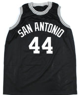 George Gervin Autographed Black Pro Style Jersey w/ HOF - JSA *Black