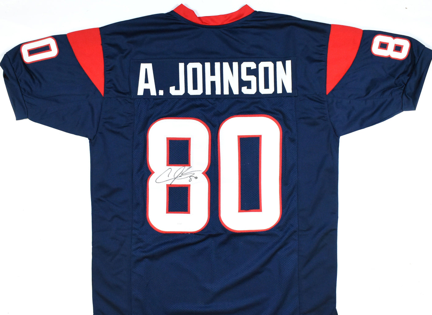 Andre Johnson Autographed Blue Pro Style Jersey - JSA W *Black