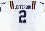Justin Jefferson Autographed White College Style Jersey - Beckett W Hologram