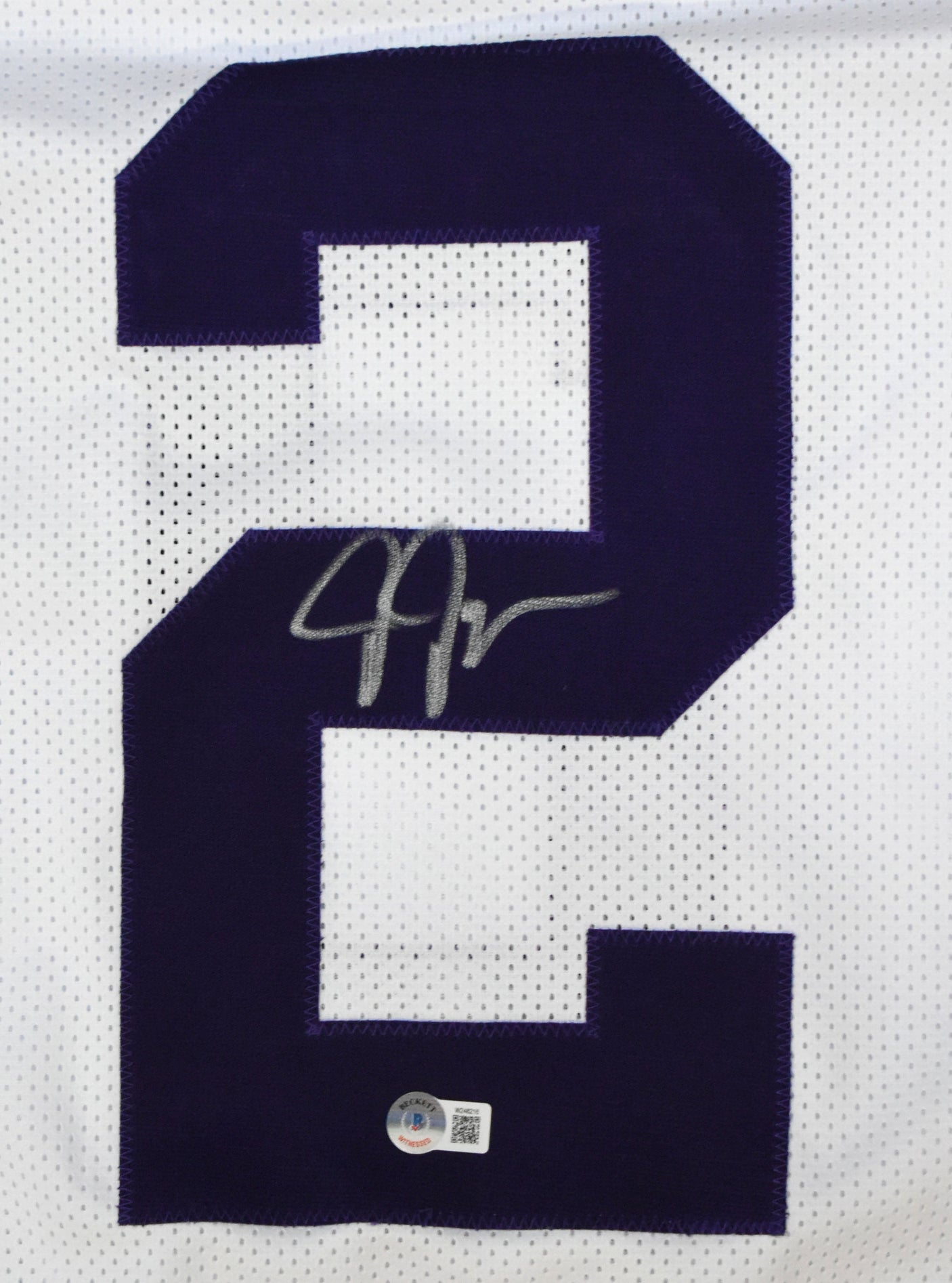 Justin Jefferson Autographed White College Style Jersey - Beckett W Hologram