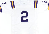 Justin Jefferson Autographed White College Style Jersey - Beckett W Hologram