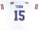 Tim Tebow Autographed White College Style Jersey w/Heisman - Beckett W Hologram
