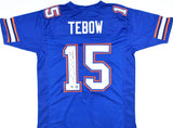 Tim Tebow Autographed Blue College Style Jersey w/Heisman - Beckett W Hologram