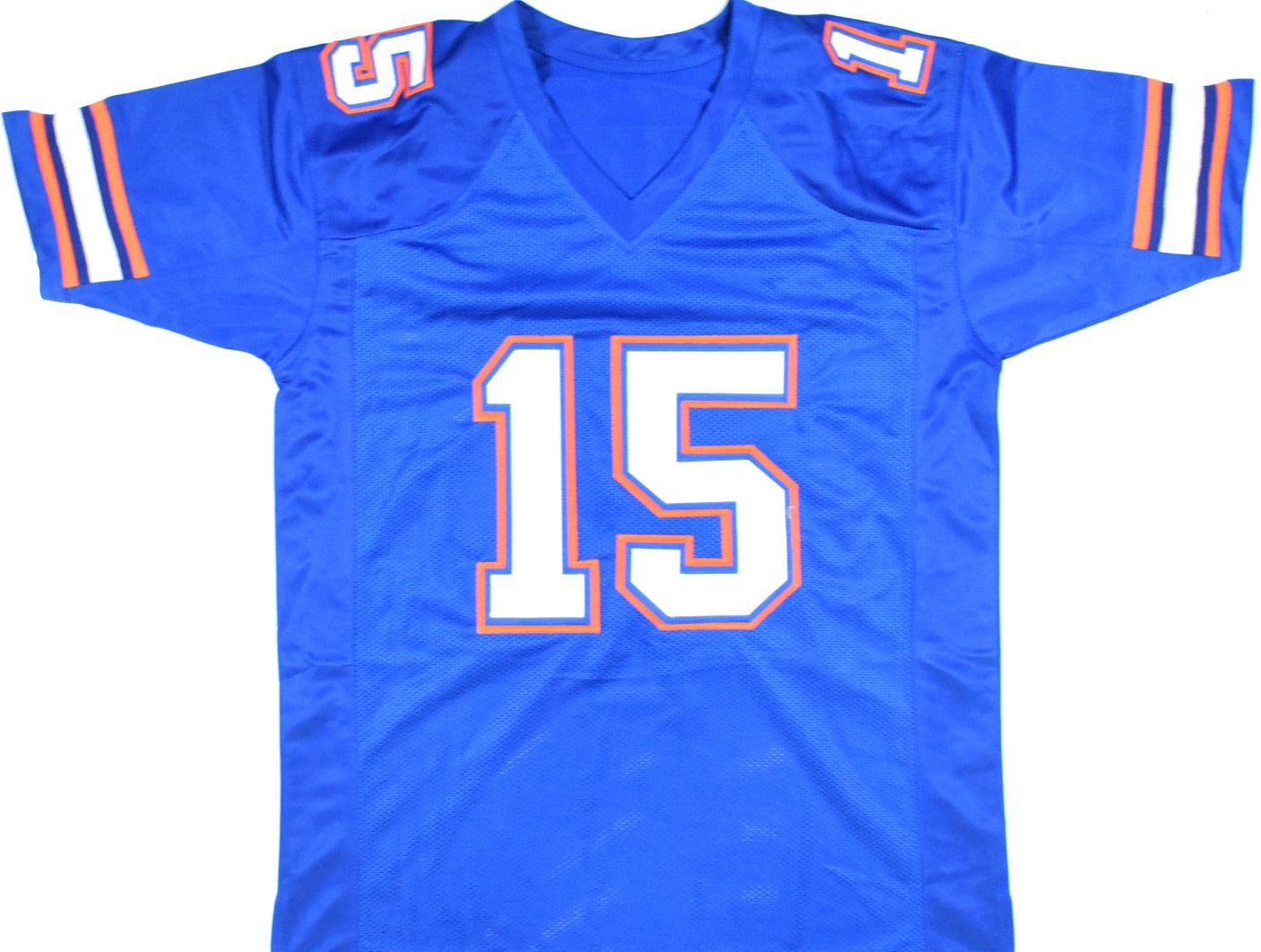 Tim Tebow Autographed Blue College Style Jersey w/Heisman - Beckett W Hologram