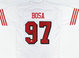 Nick Bosa Autographed White Pro Style Jersey - Beckett W *Black