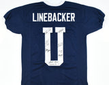 Linebacker U Autographed Blue College Style Jersey - JSA W *Black