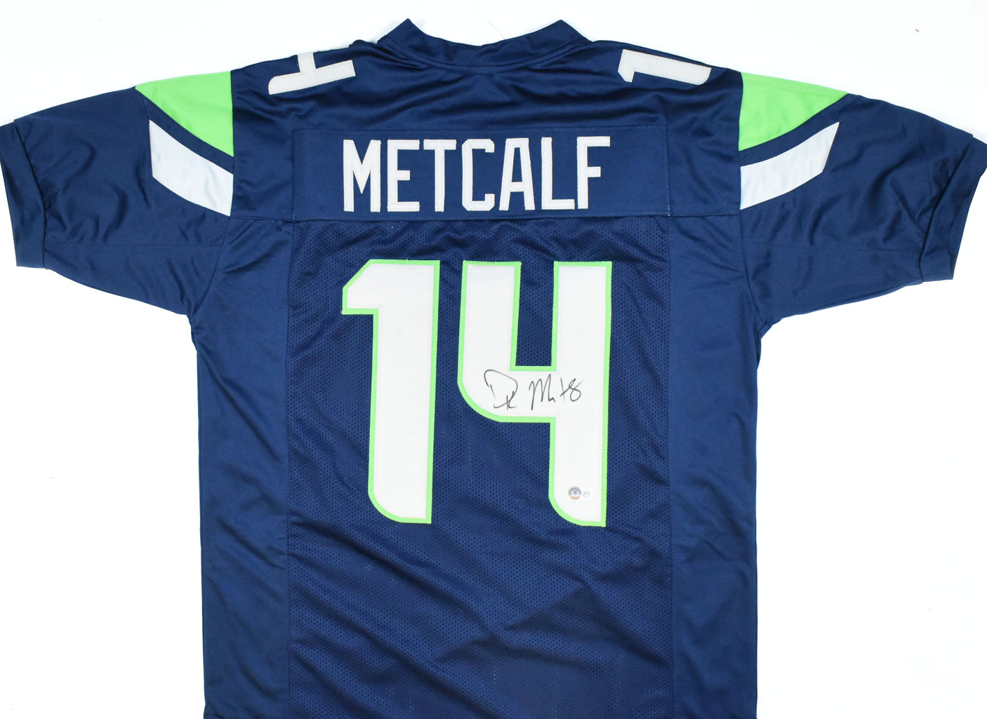 DK Metcalf Autographed Blue Pro Style Jersey - Beckett W Hologram *Black