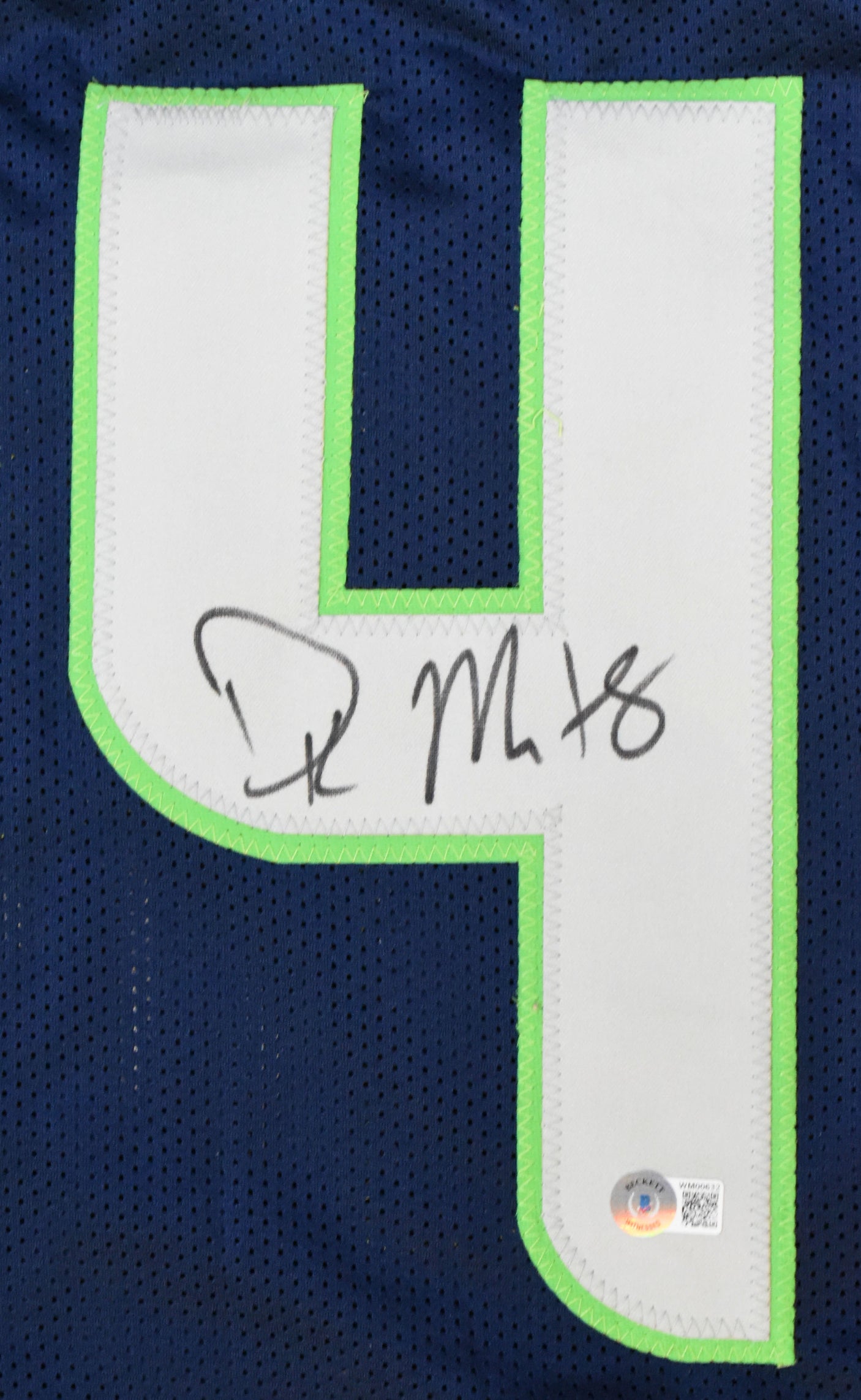 DK Metcalf Autographed Blue Pro Style Jersey - Beckett W Hologram *Black