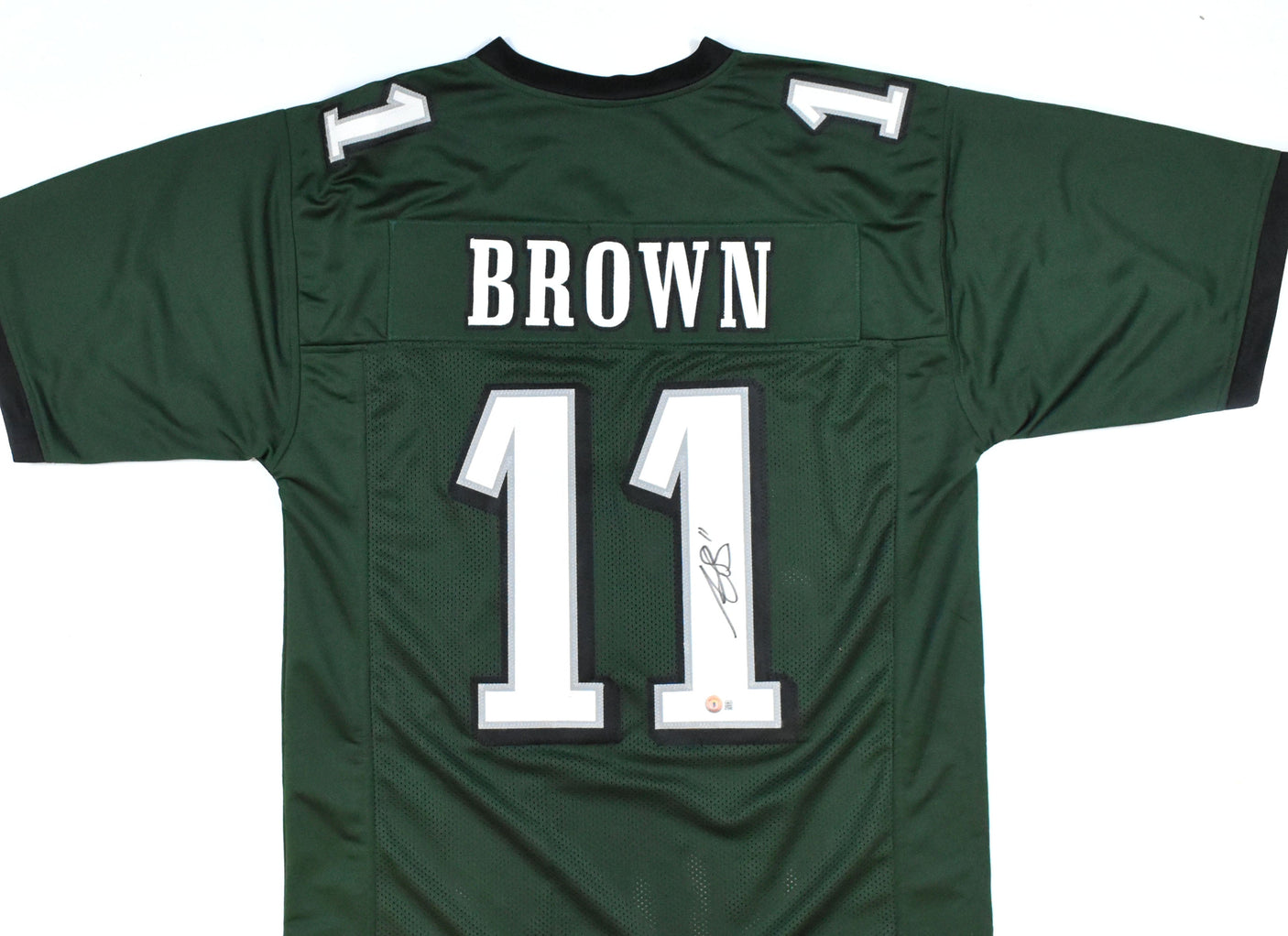 AJ Brown Autographed Dark Green Pro Style Jersey - Beckett W Hologram *Black