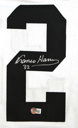 Franco Harris Autographed White Pro Style Jersey - Beckett W Hologram *Silver