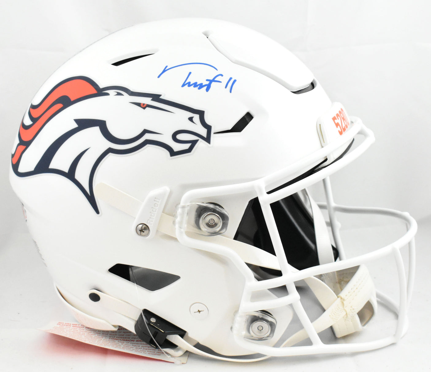 Troy Franklin Signed Denver Broncos F/S ALT 24 SpeedFlex Helmet- Beckett W Holo
