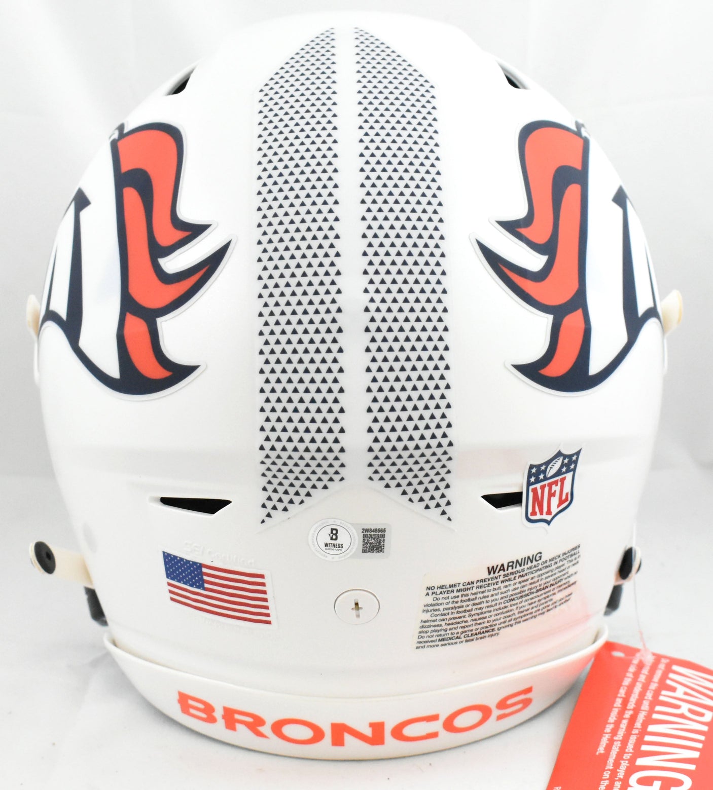 Troy Franklin Signed Denver Broncos F/S ALT 24 SpeedFlex Helmet- Beckett W Holo
