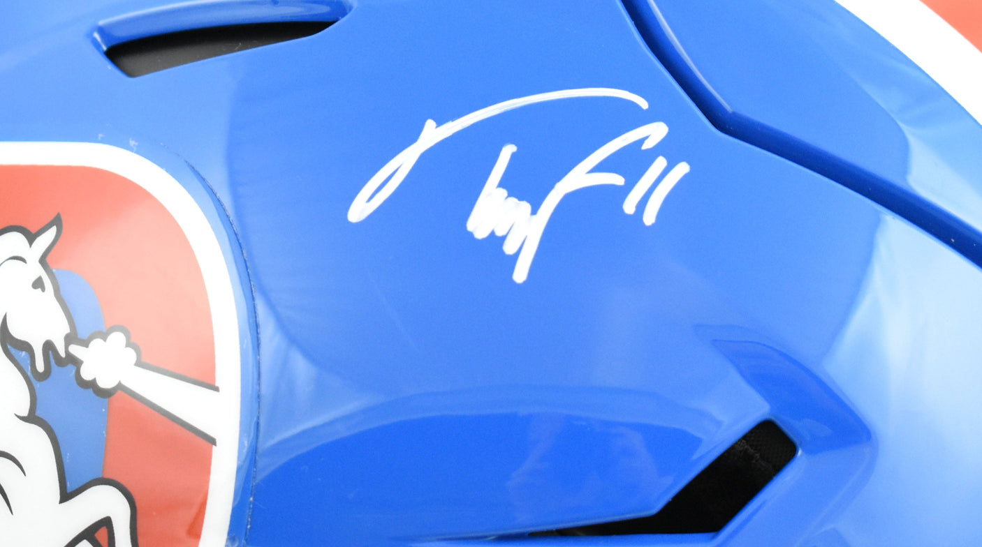 Troy Franklin Signed Denver Broncos F/S 75-96 SpeedFlex Helmet - Beckett W Holo