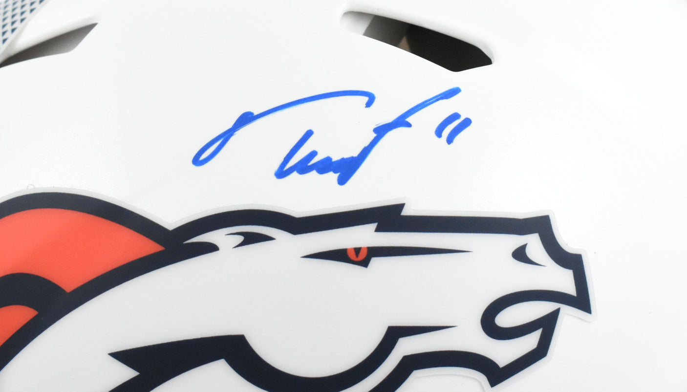 Troy Franklin Signed Broncos F/S Alt 24 Speed Authentic Helmet - Beckett W Holo