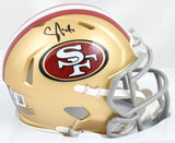Upton Stout Autographed San Francisco 49ers Speed Mini Helmet - Beckett W Holo