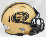 Upton Stout Signed San Francisco 49ers Rave Speed Mini Helmet - Beckett W Holo