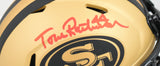 Tom Rathman Autographed 49ers Rave Speed Mini Helmet - Beckett W Hologram *Red