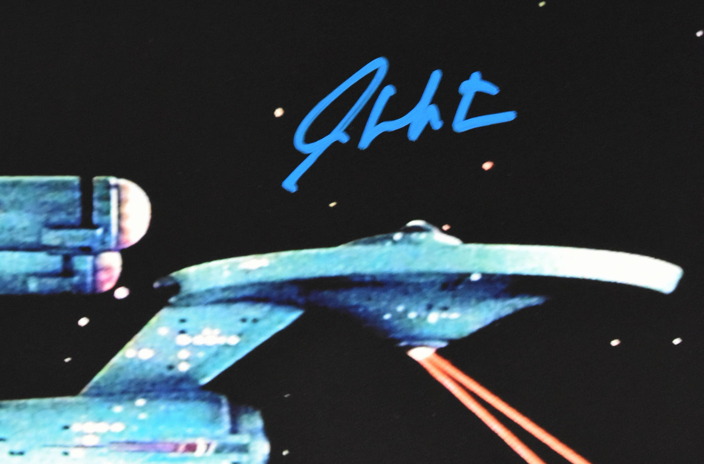 William Shatner Autographed Star Trek 11x14 USS Enterprise Photo- Beckett W Holo