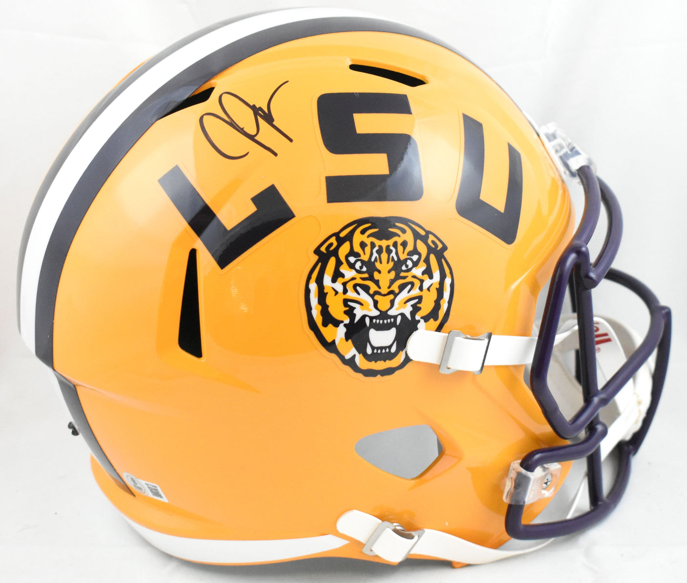 Justin Jefferson Autographed LSU Tigers F/S Speed Helmet - Beckett W Hologram