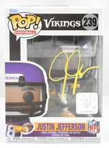 Justin Jefferson Autographed Minnesota Vikings Funko Pop #239 - Beckett W Holo