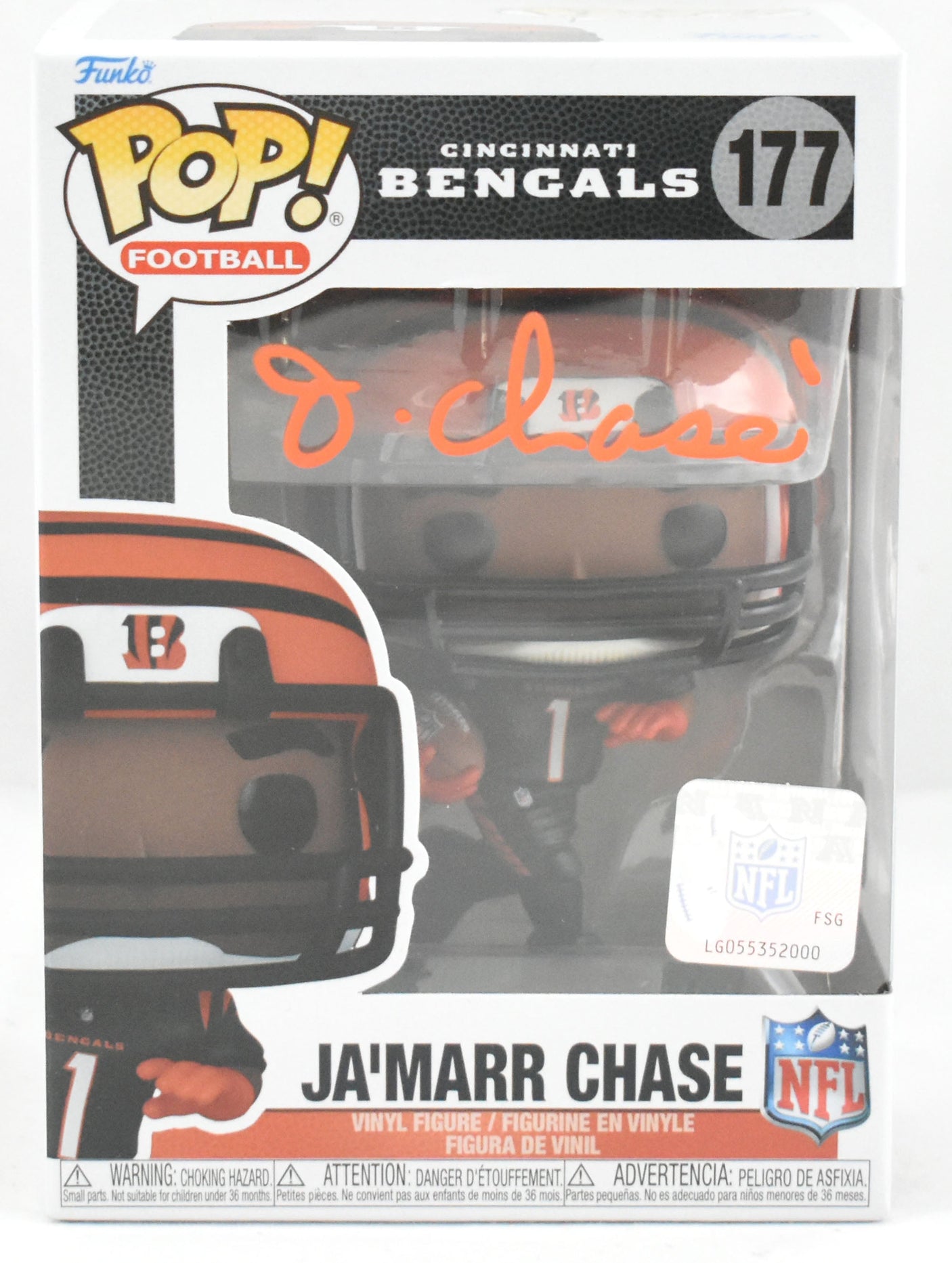 Ja'Marr Chase Autographed Cincinnati Bengals Funko Pop #177 - Beckett W Hologram