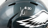 Jihaad Campbell Autographed Philadelphia Eagles F/S Speed Helmet- Beckett W Holo