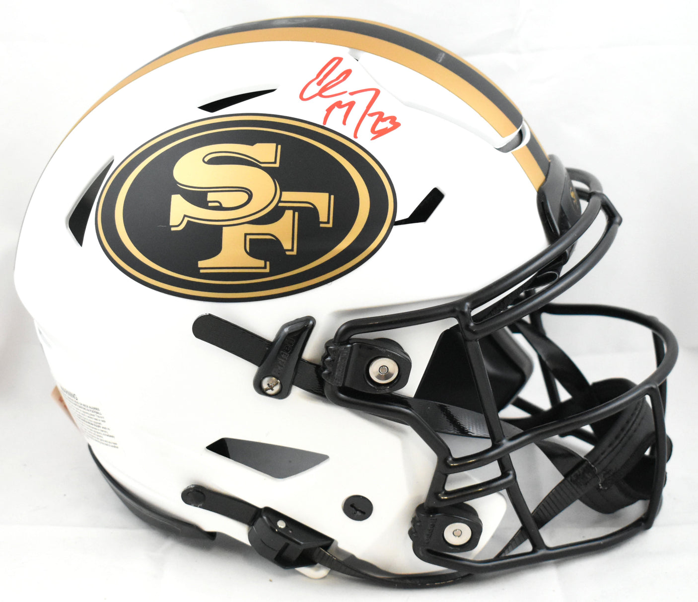 Christian McCaffrey Autographed 49ers F/S Lunar Speed Flex Helmet - Fanatics