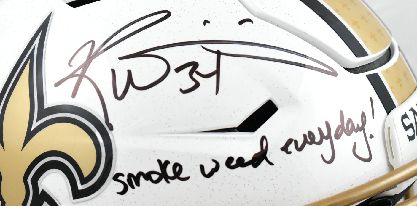 Ricky Williams Signed Saints F/S Alt 25 Speed Flex Helmet SWED - Beckett W Holo