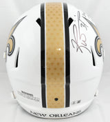 Ricky Williams Autographed Saints F/S Alt 25 Speed Helmet SWED - Beckett W Holo