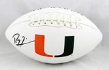 Ray Lewis Autographed Miami Hurricanes Logo Football - Beckett Auth