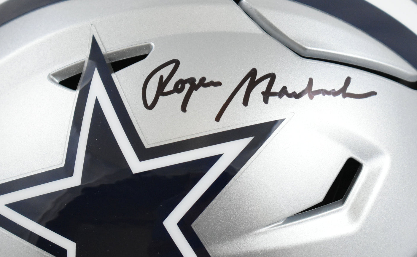 Roger Staubach Signed Dallas Cowboys Mid-Size Speedflex Helmet - Beckett W Holo